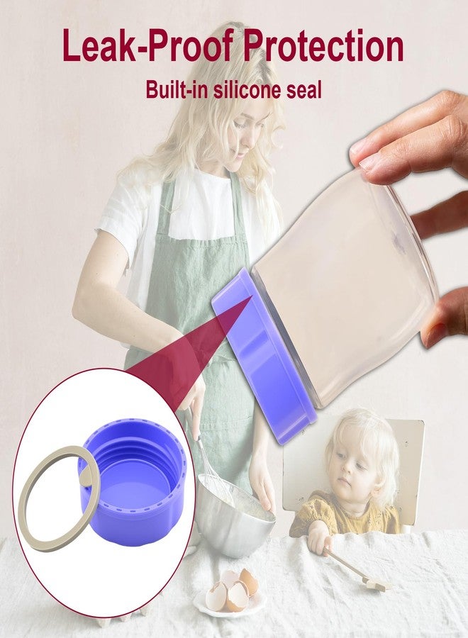 NICECRAFT 8 Pcs Baby Bottle Caps Compatible with Pigeon & Lansinoh Bottles Travel & Storage Lids Replacement Built-in Silicone Seal Leak-Proof (Purple) - Image 4